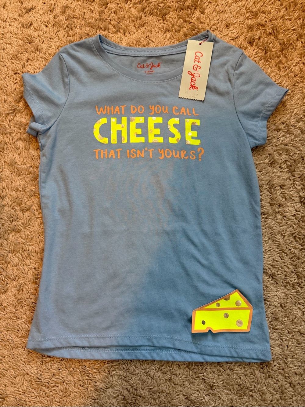 NWT Girls Cat & Jack Lift-the-Flap Cheese Shirt